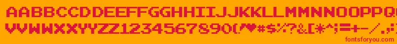 Joystix Font – Red Fonts on Orange Background