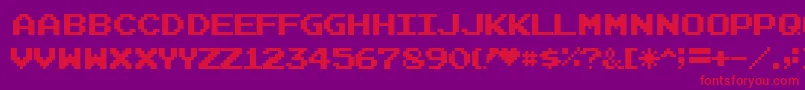 Joystix Font – Red Fonts on Purple Background