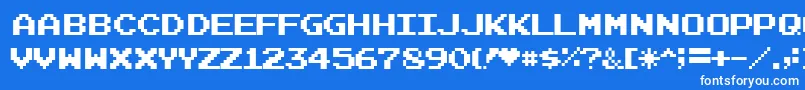 Lisätietoja Joystix-fontista Joystix-fontti – valkoiset fontit sinisellä taustalla