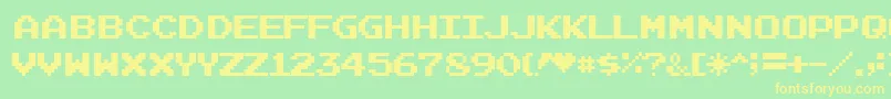 Joystix Font – Yellow Fonts on Green Background