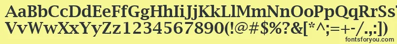 LucidaBrightDemibold Font – Black Fonts on Yellow Background