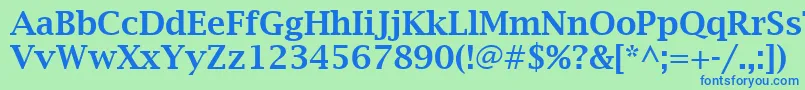 LucidaBrightDemibold Font – Blue Fonts on Green Background