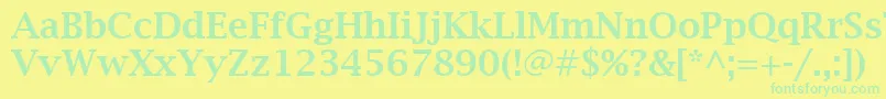 LucidaBrightDemibold Font – Green Fonts on Yellow Background