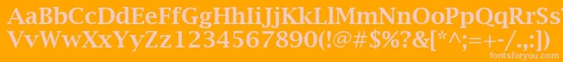 LucidaBrightDemibold Font – Pink Fonts on Orange Background