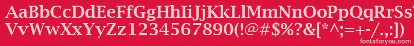 LucidaBrightDemibold Font – Pink Fonts on Red Background