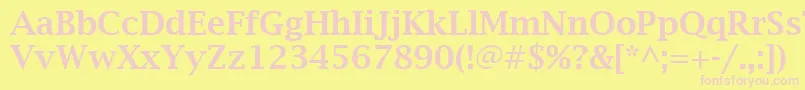 LucidaBrightDemibold Font – Pink Fonts on Yellow Background