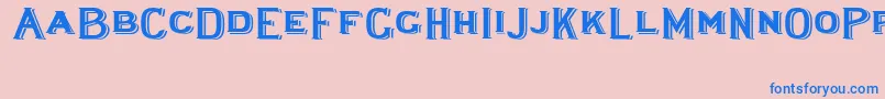 Fonte Lewishamshadowedwide – fontes azuis em um fundo rosa