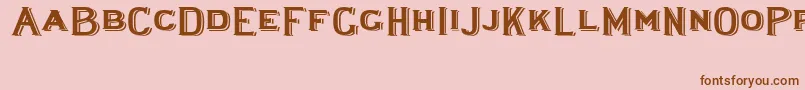 Lewishamshadowedwide-Schriftart – Braune Schriften auf rosa Hintergrund