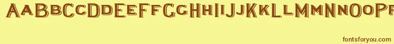 Шрифт Lewishamshadowedwide – коричневые шрифты на жёлтом фоне