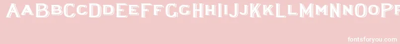 Weitere Informationen zur Lewishamshadowedwide-Schriftart Lewishamshadowedwide-Schriftart – Weiße Schriften auf rosa Hintergrund