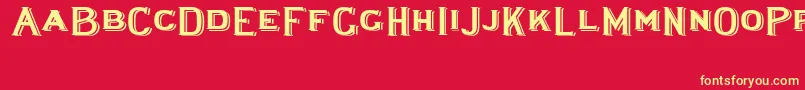 Lewishamshadowedwide Font – Yellow Fonts on Red Background