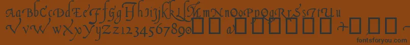 ItalianCursive14thC Font – Black Fonts on Brown Background