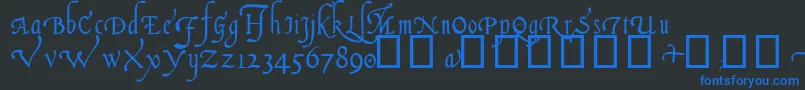 ItalianCursive14thC Font – Blue Fonts on Black Background