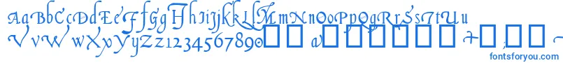 ItalianCursive14thC Font – Blue Fonts on White Background