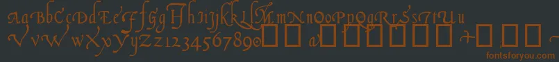 ItalianCursive14thC Font – Brown Fonts on Black Background