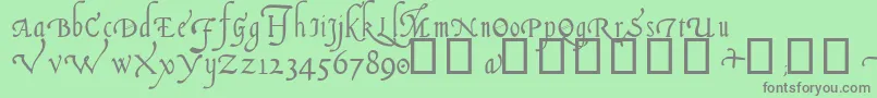 ItalianCursive14thC Font – Gray Fonts on Green Background