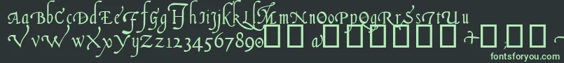 ItalianCursive14thC Font – Green Fonts on Black Background