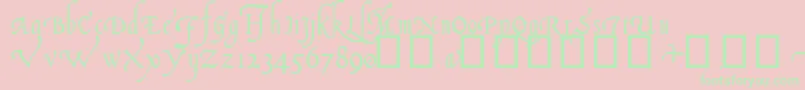 ItalianCursive14thC Font – Green Fonts on Pink Background