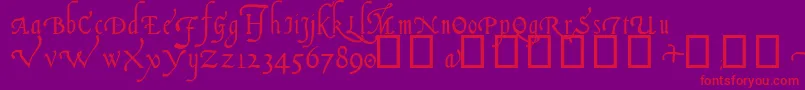 fuente ItalianCursive14thC – Fuentes Rojas Sobre Fondo Morado