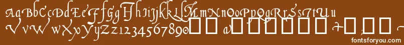 ItalianCursive14thC-Schriftart – Weiße Schriften auf braunem Hintergrund