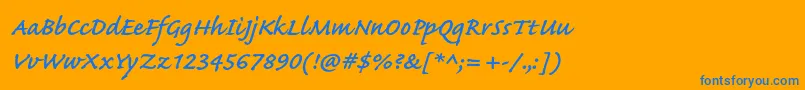 CaflischscriptproSemibold Font – Blue Fonts on Orange Background