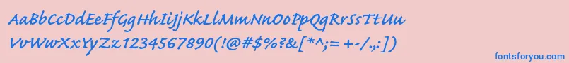 CaflischscriptproSemibold Font – Blue Fonts on Pink Background