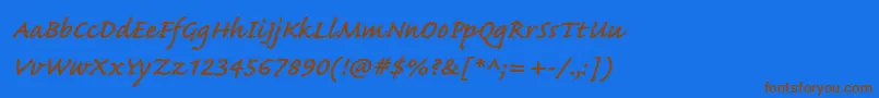 CaflischscriptproSemibold Font – Brown Fonts on Blue Background