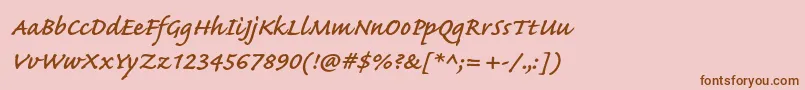 CaflischscriptproSemibold Font – Brown Fonts on Pink Background