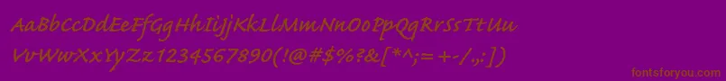 CaflischscriptproSemibold Font – Brown Fonts on Purple Background