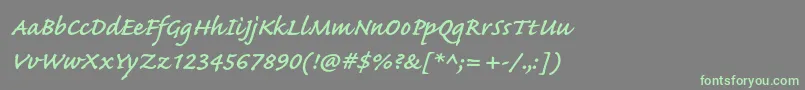 CaflischscriptproSemibold Font – Green Fonts on Gray Background