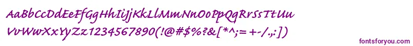 Шрифт CaflischscriptproSemibold – фиолетовые шрифты на белом фоне