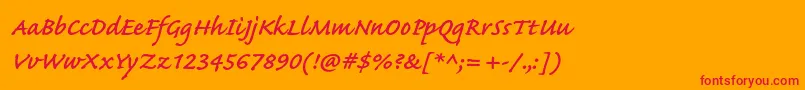 CaflischscriptproSemibold Font – Red Fonts on Orange Background