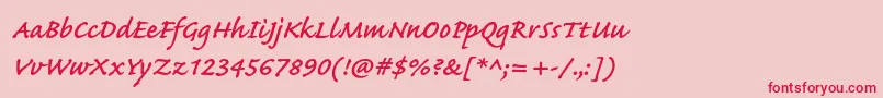 CaflischscriptproSemibold Font – Red Fonts on Pink Background