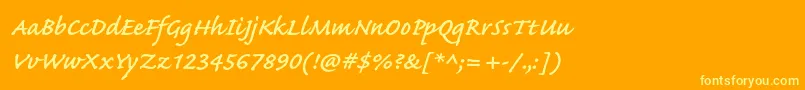 CaflischscriptproSemibold Font – Yellow Fonts on Orange Background