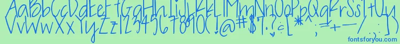 OliveCharming Font – Blue Fonts on Green Background