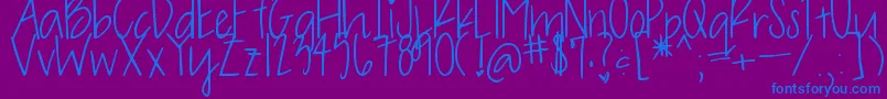 OliveCharming-fontti – siniset fontit violetilla taustalla