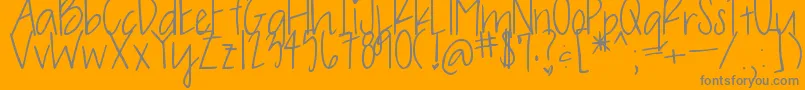 OliveCharming-Schriftart – Graue Schriften auf orangefarbenem Hintergrund