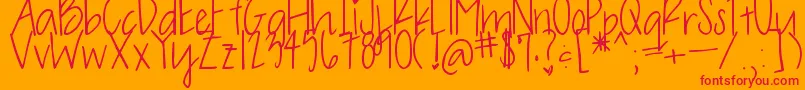 OliveCharming Font – Red Fonts on Orange Background