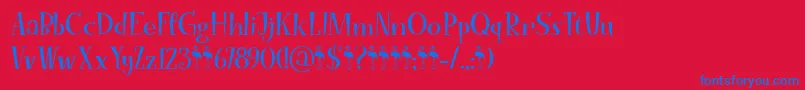 FunkyFlamingoDemo-Schriftart – Blaue Schriften auf rotem Hintergrund