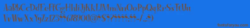 Fonte FunkyFlamingoDemo – fontes marrons em um fundo azul