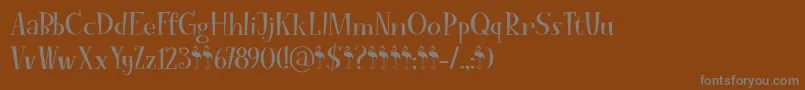 FunkyFlamingoDemo-fontti – harmaat kirjasimet ruskealla taustalla
