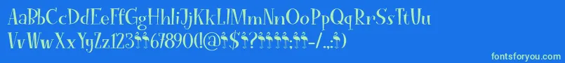 Weitere Informationen zur FunkyFlamingoDemo-Schriftart FunkyFlamingoDemo-Schriftart – Grüne Schriften auf blauem Hintergrund