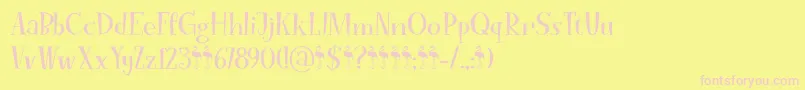 FunkyFlamingoDemo-fontti – vaaleanpunaiset fontit keltaisella taustalla
