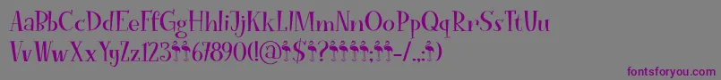 Шрифт FunkyFlamingoDemo – фиолетовые шрифты на сером фоне