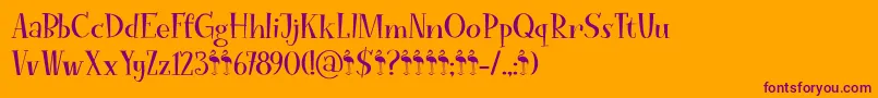 FunkyFlamingoDemo-fontti – violetit fontit oranssilla taustalla