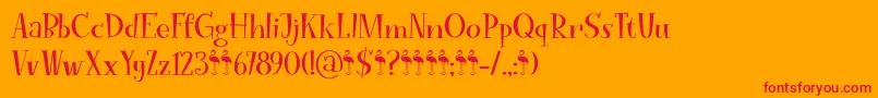 FunkyFlamingoDemo Font – Red Fonts on Orange Background