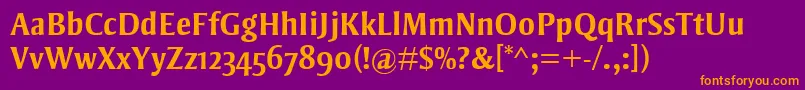 StrayhornMtOsfBold Font – Orange Fonts on Purple Background