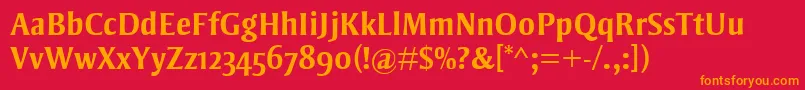 StrayhornMtOsfBold Font – Orange Fonts on Red Background