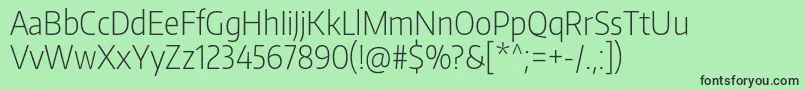 EncodesanscondensedExtralight Font – Black Fonts on Green Background