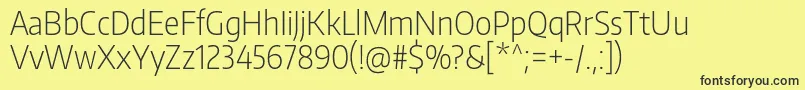 EncodesanscondensedExtralight Font – Black Fonts on Yellow Background